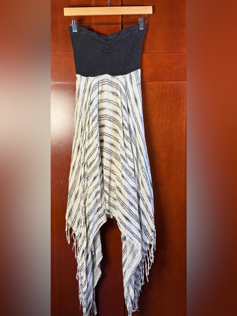 Billabong Blissful Dayz Strapless Asymmetrical Midi Dress Size Small